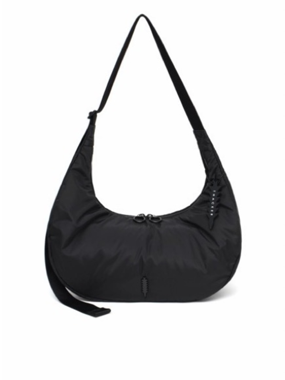 Everyday Black Nylon Hobo Bag with Shoulder Strap